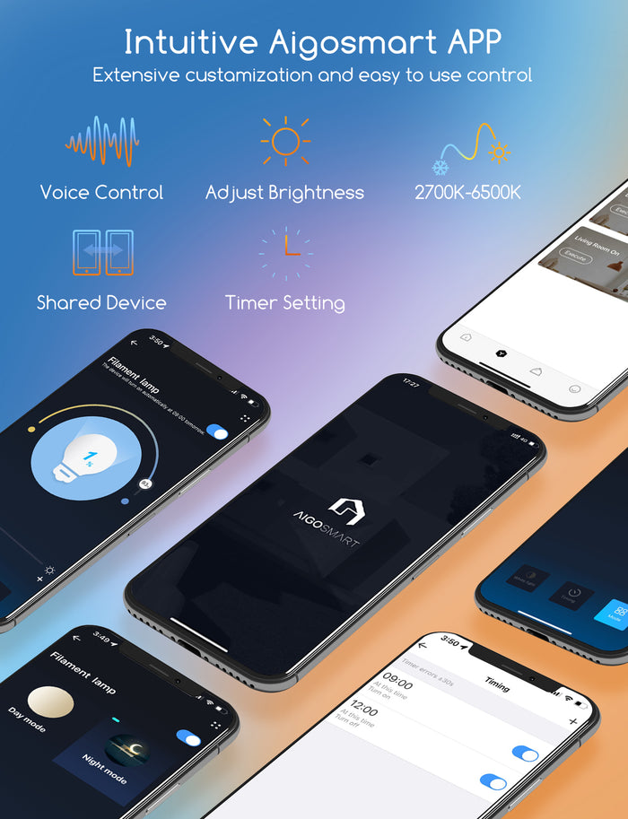 Aigostar - E27- Slimme Lamp - Dimbaar - CCT - 2700 - 6500K - 6W