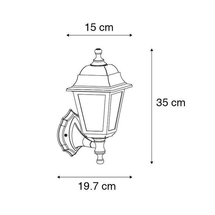 QAZQA Klassieke buiten wandlamp zwart IP44 - Capital