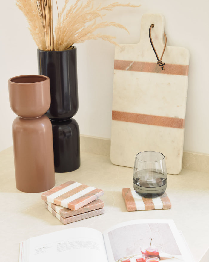 Kave Home - Jesiah 4 marmeren onderzetters set