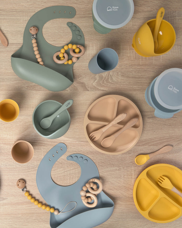 Kave Home - Bekers Epiphany set van 2 van siliconen in mosterdgeel