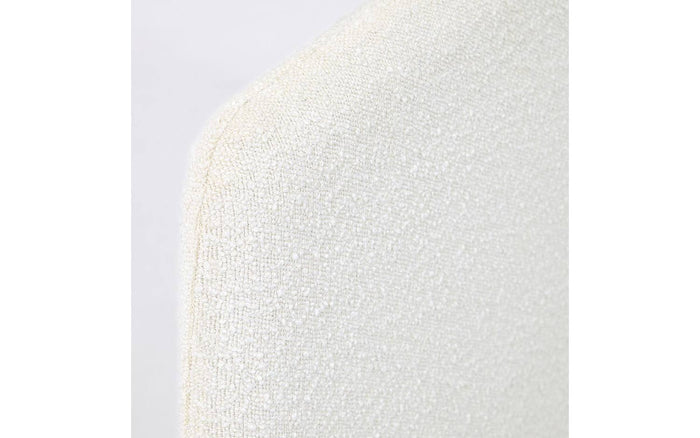 Kave Home - Dyla bed in witte fleece, met massief beukenhouten poten