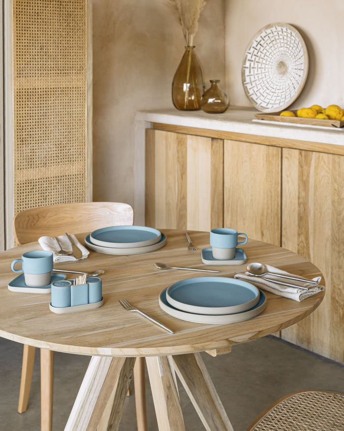 Kave Home - Keramische beker met schotel Midori blauw