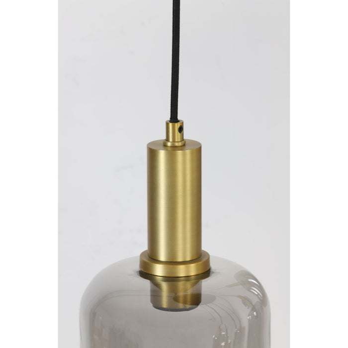 Light&living Hanglamp 5L Ø66x80 cm LEKAR antiek brons+smoke glas