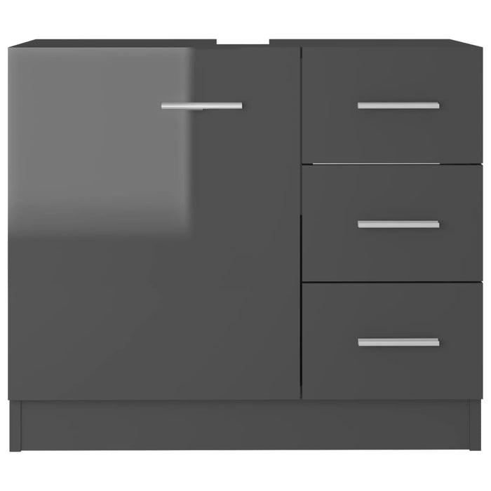 Prolenta Premium - Wastafelkast 63x30x54 cm spaanplaat hoogglans grijs