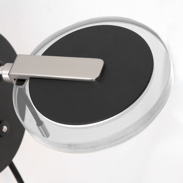 Steinhauer Turound wandlamp zwart glas kapdiameter: 11 cm