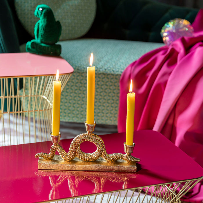 Bold Monkey Keep The Snakes Away dinerkaarsen kandelaar - Goud