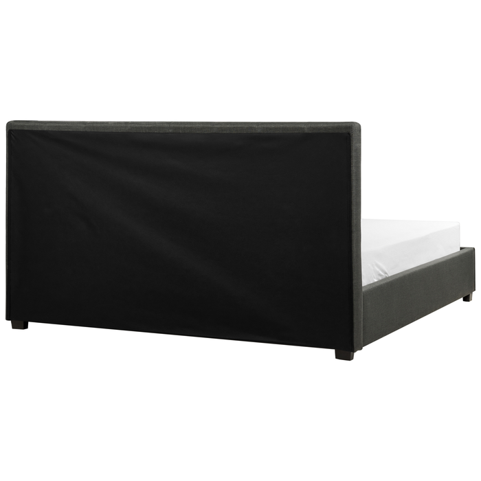 Beliani-ROCHELLE -Bed opbergruimte-Donkergrijs-180 x 200 cm-Polyester