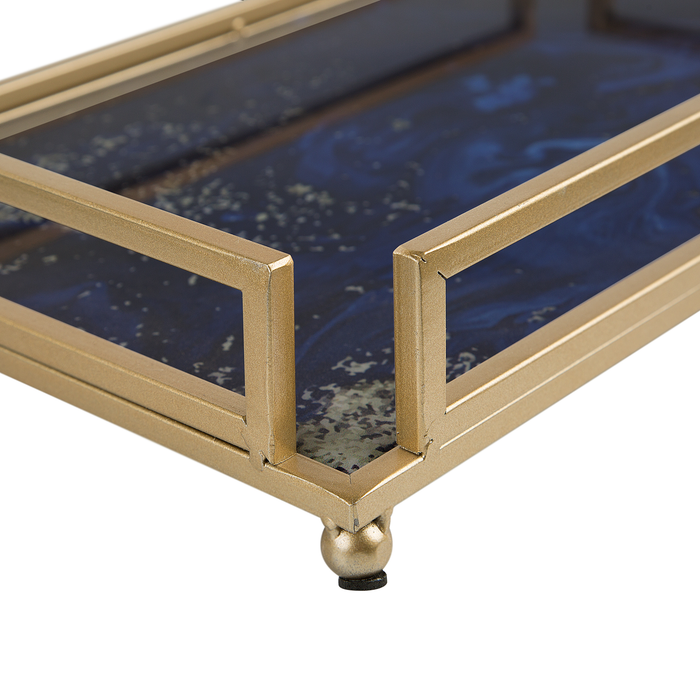 Beliani - PRIVAS - Dienblad - Blauw - Metaal