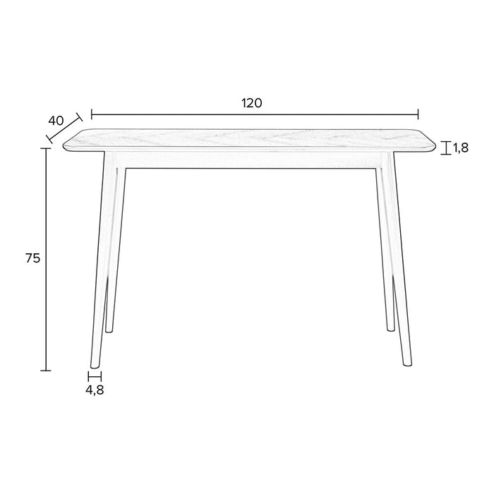 By fonQ Fabio Sidetable 120 x 40 cm - Zwart