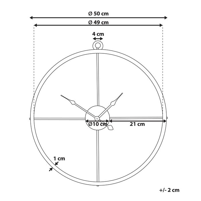 Beliani - ZUCHWIL - Wandklok - Goud - IJzer