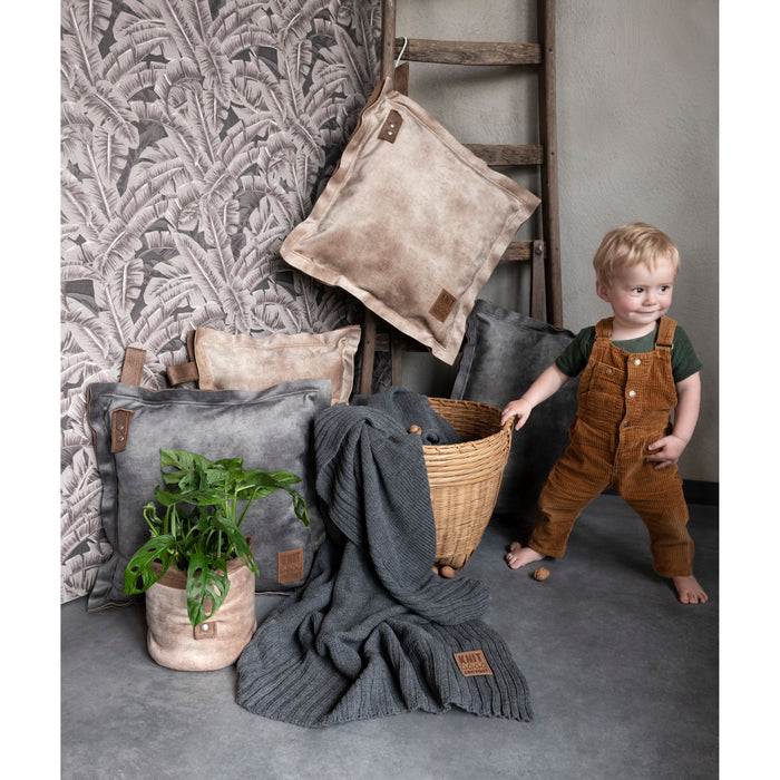 Knit Factory Dax Sierkussen - Jeans - 50x50 cm