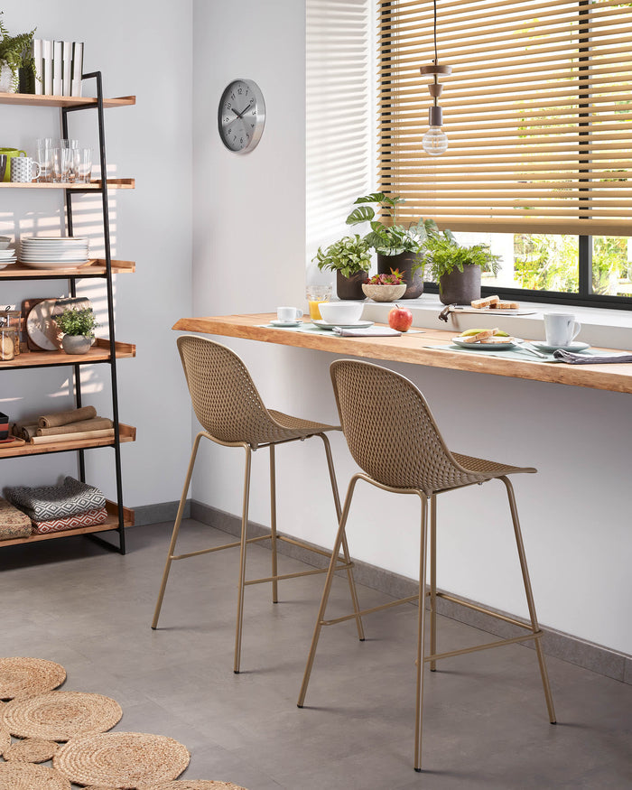 Kave Home - Kruk Quinby beige hoogte 75 cm