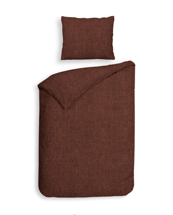 Heckett Lane Dekbedovertrek Flanel Franela - brandy brown