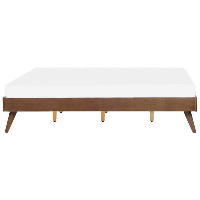Beliani-BERRIC -Tweepersoonsbed-Donkere houtkleur-180 x 200 cm-MDF