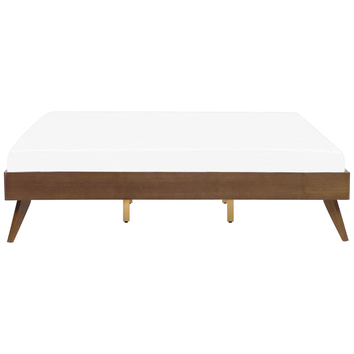Beliani-BERRIC -Tweepersoonsbed-Donkere houtkleur-180 x 200 cm-MDF