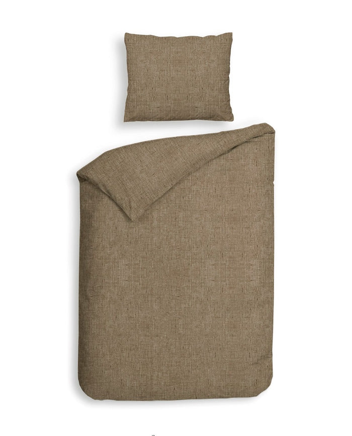 Heckett Lane Dekbedovertrek Flanel Franela - simply taupe