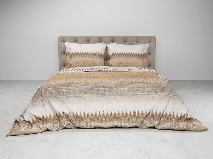 Heckett Lane Dekbedovertrek Flanel Abbe - sepia naturel