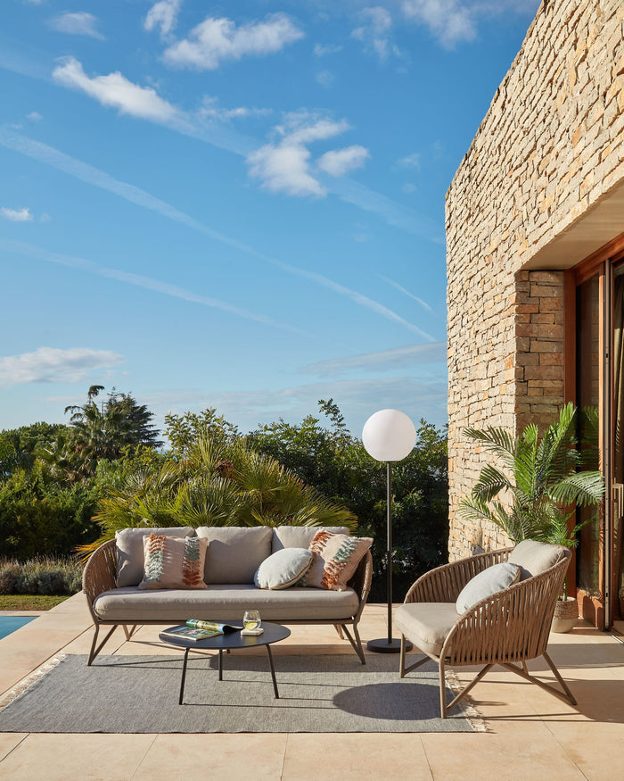 Kave Home - Branzie bruine fauteuil van touw