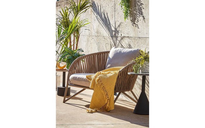 Kave Home - Branzie bruine fauteuil van touw