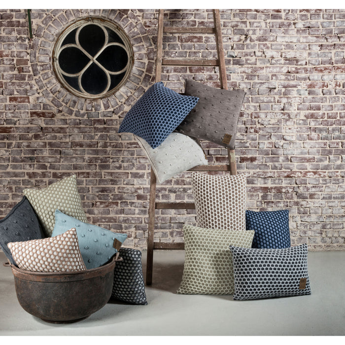 Knit Factory Mila Sierkussen - Beige|Zwart - 60x40 cm