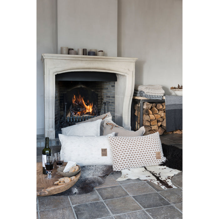 Knit Factory Mila Sierkussen - Beige|Zwart - 60x40 cm