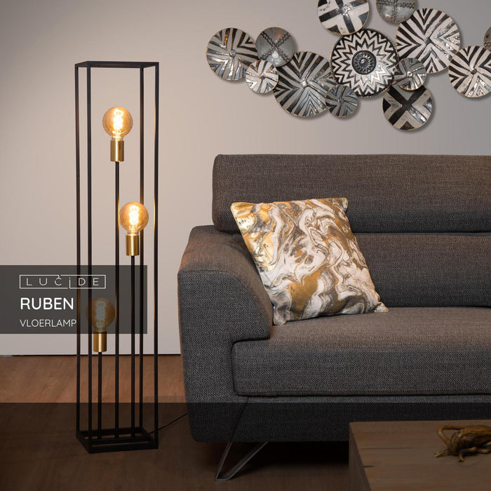 Lucide RUBEN Vloerlamp - Zwart