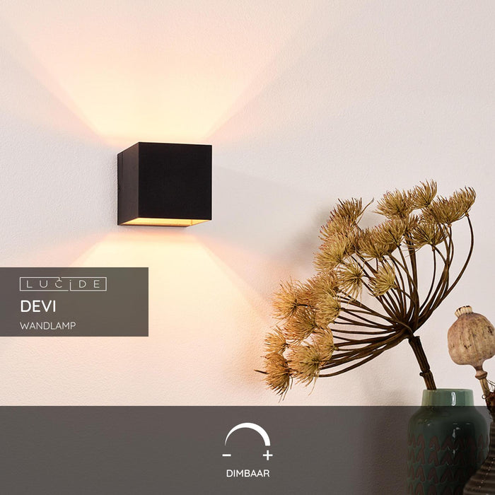 Lucide DEVI - Wandlamp - 1xG9 - Zwart