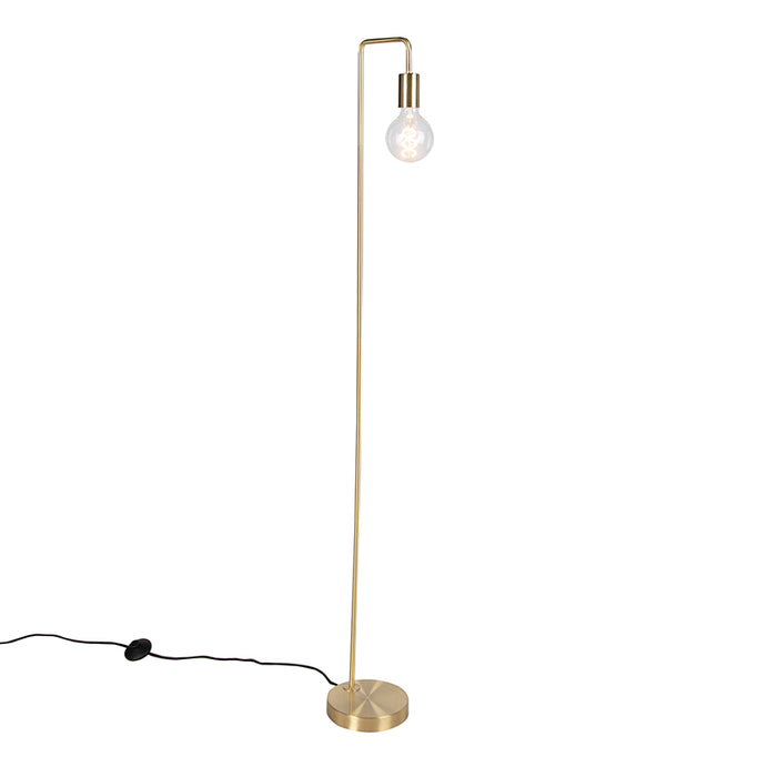 QAZQA Moderne vloerlamp messing 145cm - Facil