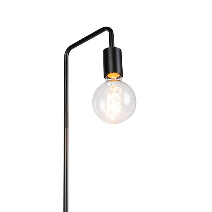 QAZQA Moderne vloerlamp zwart rond 145cm - Facil