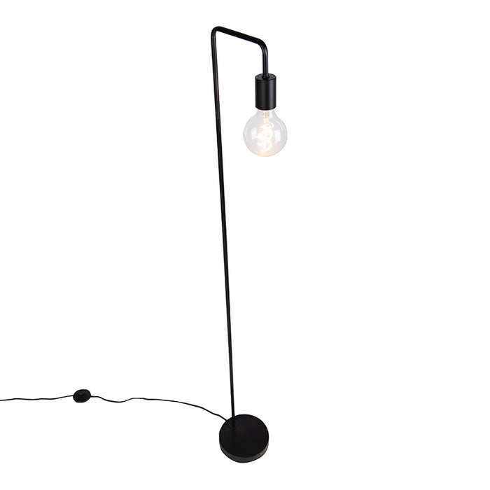 QAZQA Moderne vloerlamp zwart rond 145cm - Facil