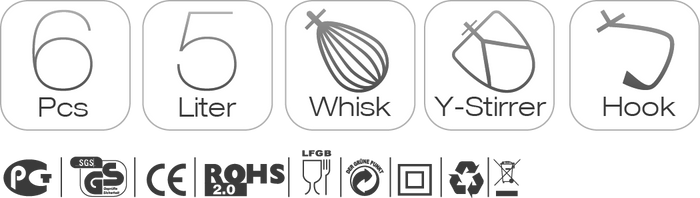 TurboTronic TT-002 Keukenmachine 2000W 5L - Zwart