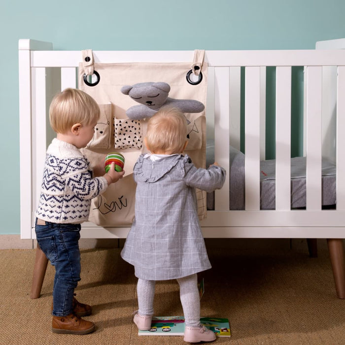 CHILDHOME Organizer met print canvas gebroken wit