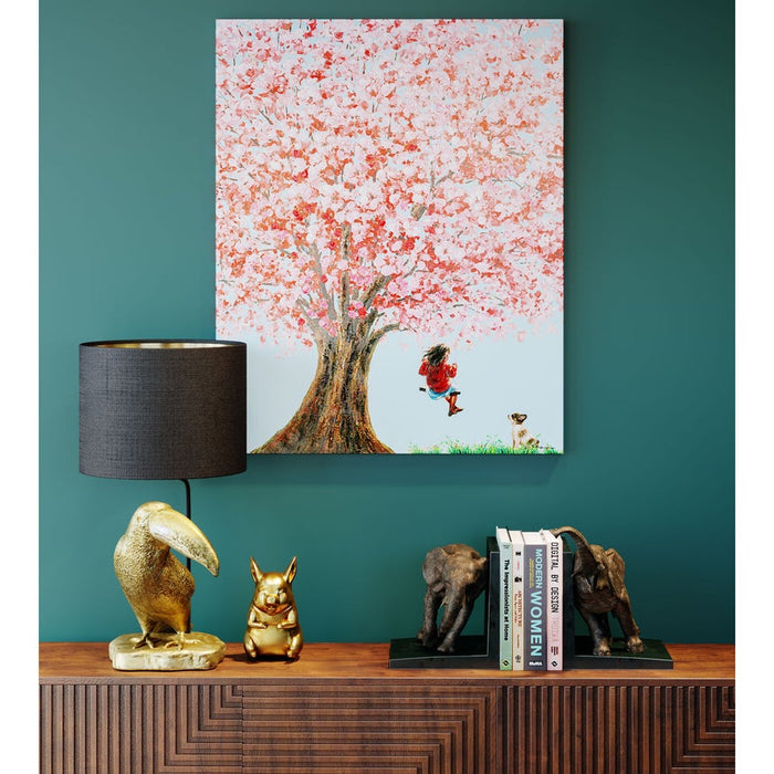 Kare Design Toucan Tafellamp - Zwarte Lampenkap - Goud