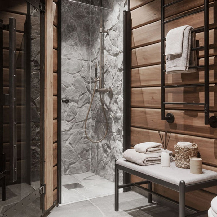 Rowico Home Milford eikenhouten bankje zwart - met zitkussen - 80 x 46