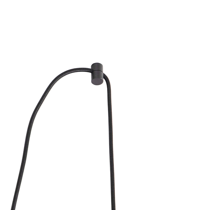 QAZQA Design hanglamp zwart met amber glas 3-lichts 226 cm - Qara