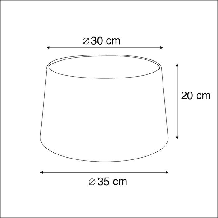 QAZQA Katoenen lampenkap zwart 35|30|20 met gouden binnenkant