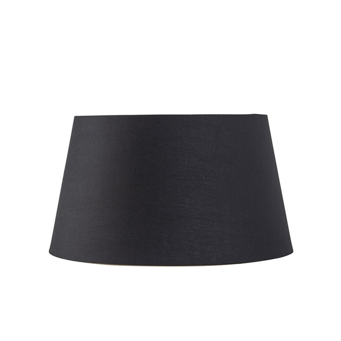QAZQA Katoenen lampenkap zwart 32|25|18 met gouden binnenkant