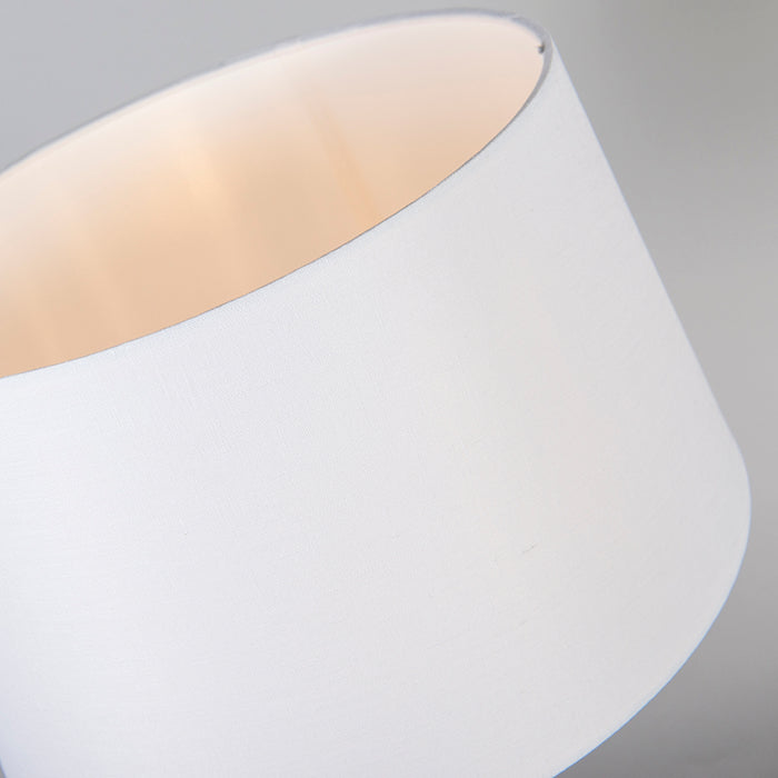 QAZQA Tafellamp koper met kap wit 35 cm verstelbaar - Parte