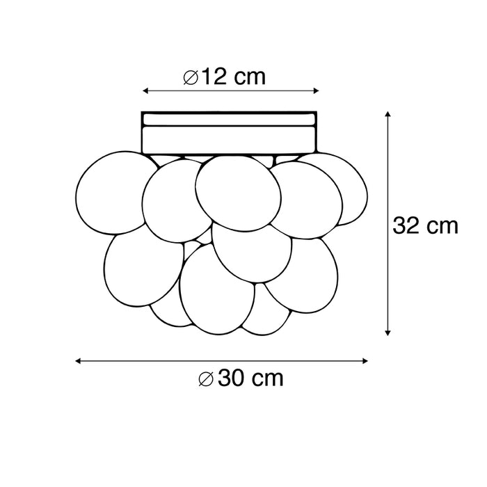 QAZQA Design plafondlamp zwart met smoke glas 3-lichts - Uvas