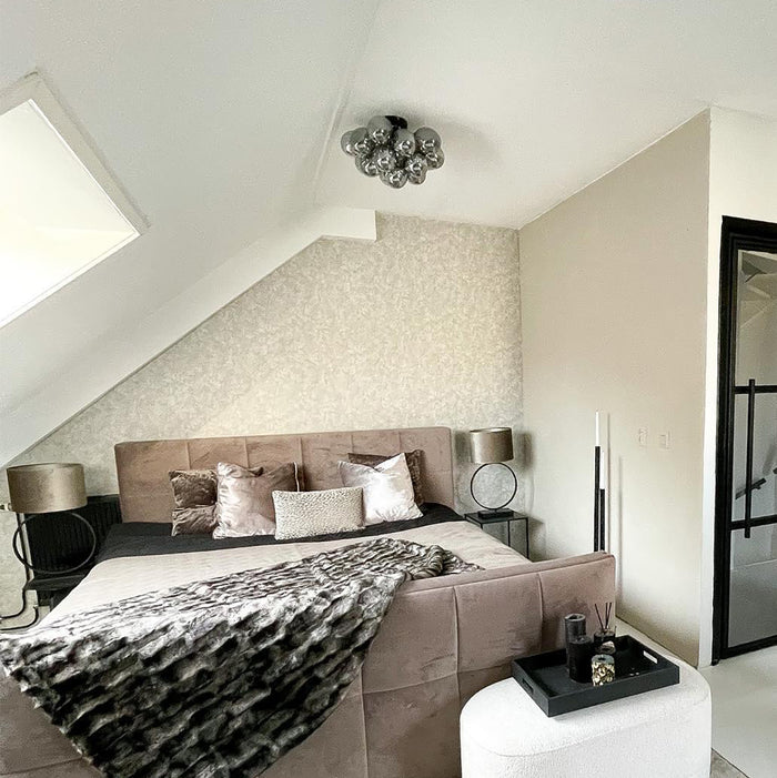 QAZQA Design plafondlamp zwart met smoke glas 4-lichts - Uvas