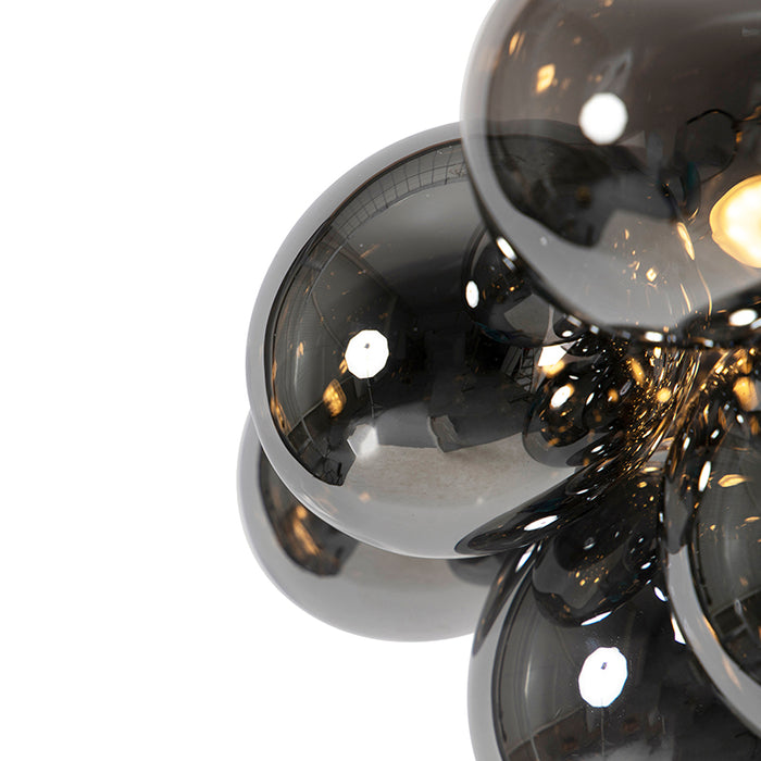 QAZQA Design plafondlamp zwart met smoke glas 4-lichts - Uvas