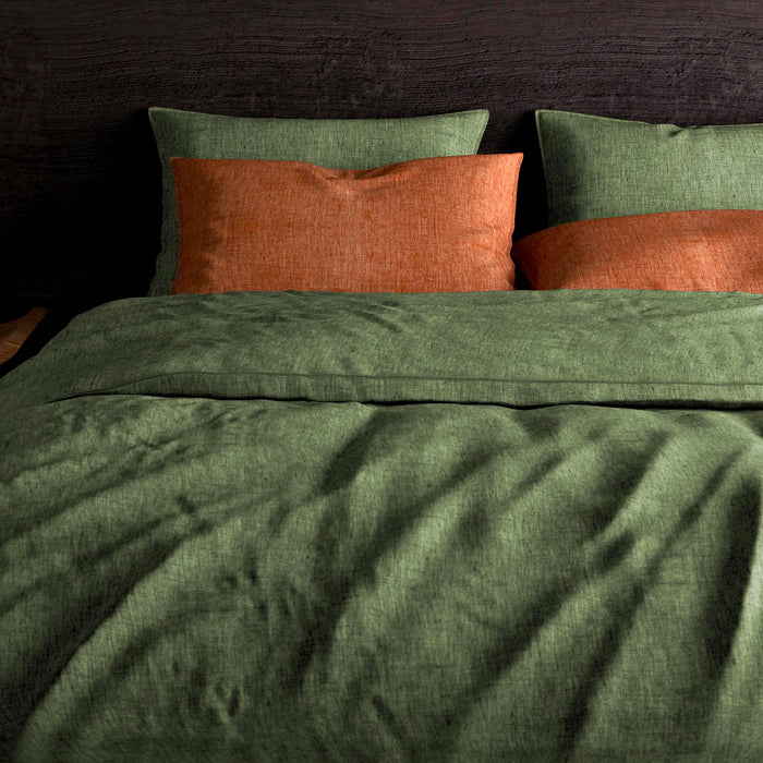 Heckett Lane Dekbedovertrek Flanel Franela - bottle green