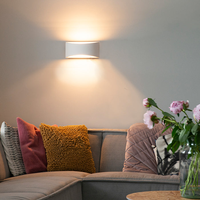 QAZQA Moderne wandlamp wit 20cm met lichteffect - Tum