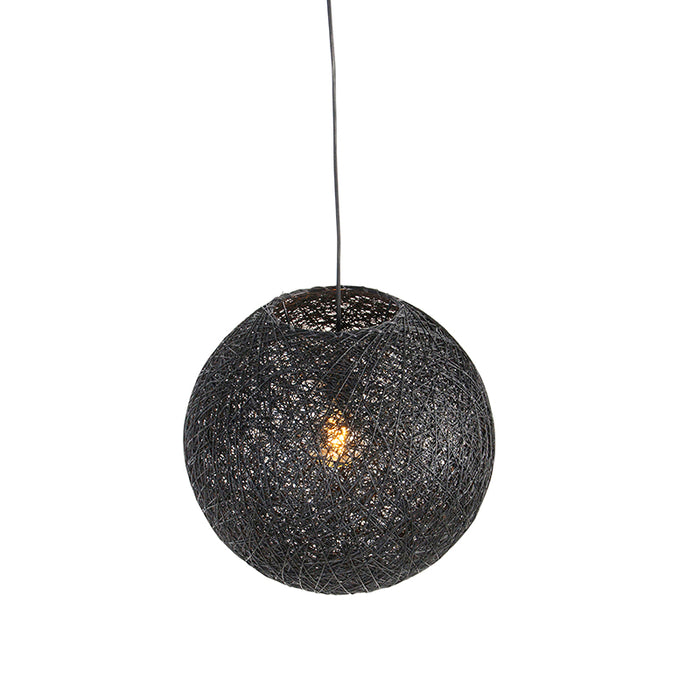 QAZQA Design hanglamp zwart bol 45cm - Corda