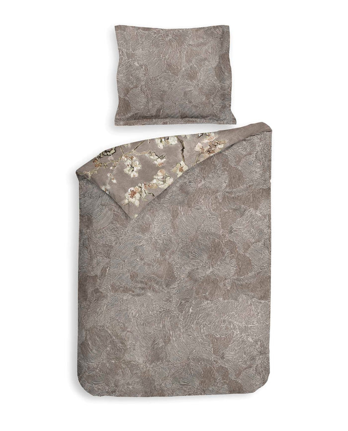 Heckett Lane Dekbedovertrek Katoen Satijn Boaz - wood taupe