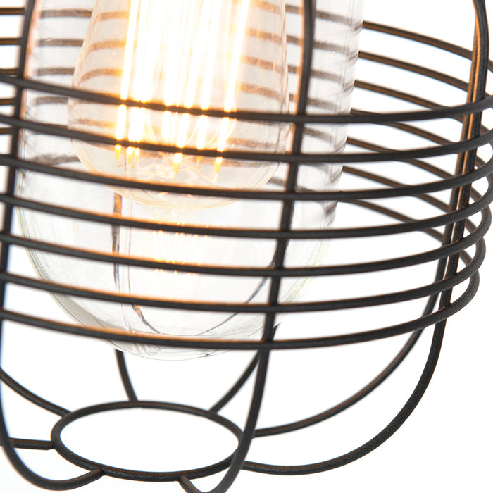 QAZQA Landelijke buiten hanglamp zwart IP44 - Guardado