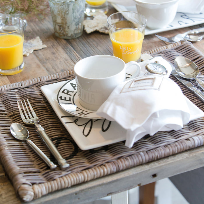 Riviera Maison Rustic Rattan Placemat Diner black 44x33x3