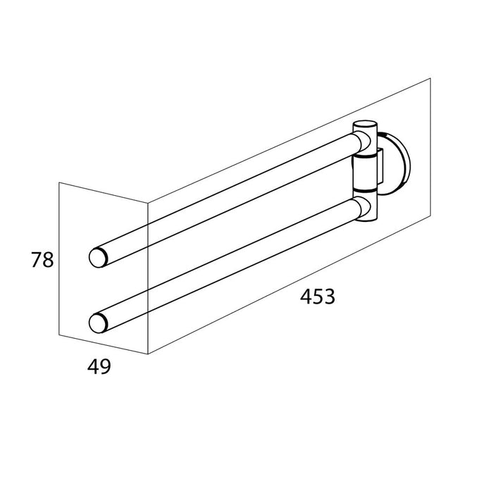 Tiger Noon Handdoekrek 2-armig - Zwart