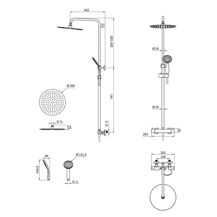 Tiger Splash Twiss Regendoucheset - Zwart