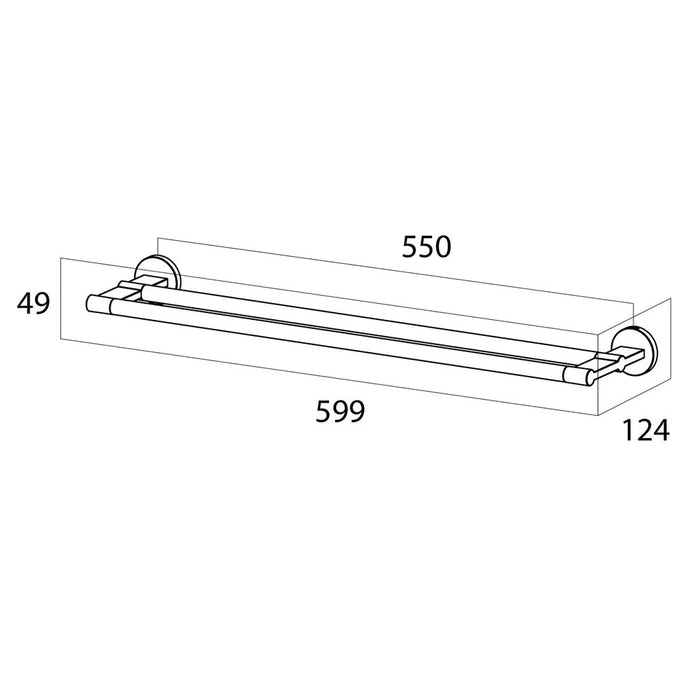 Tiger Noon Handdoekrek Dubbel 59,9 cm - RVS Geborsteld
